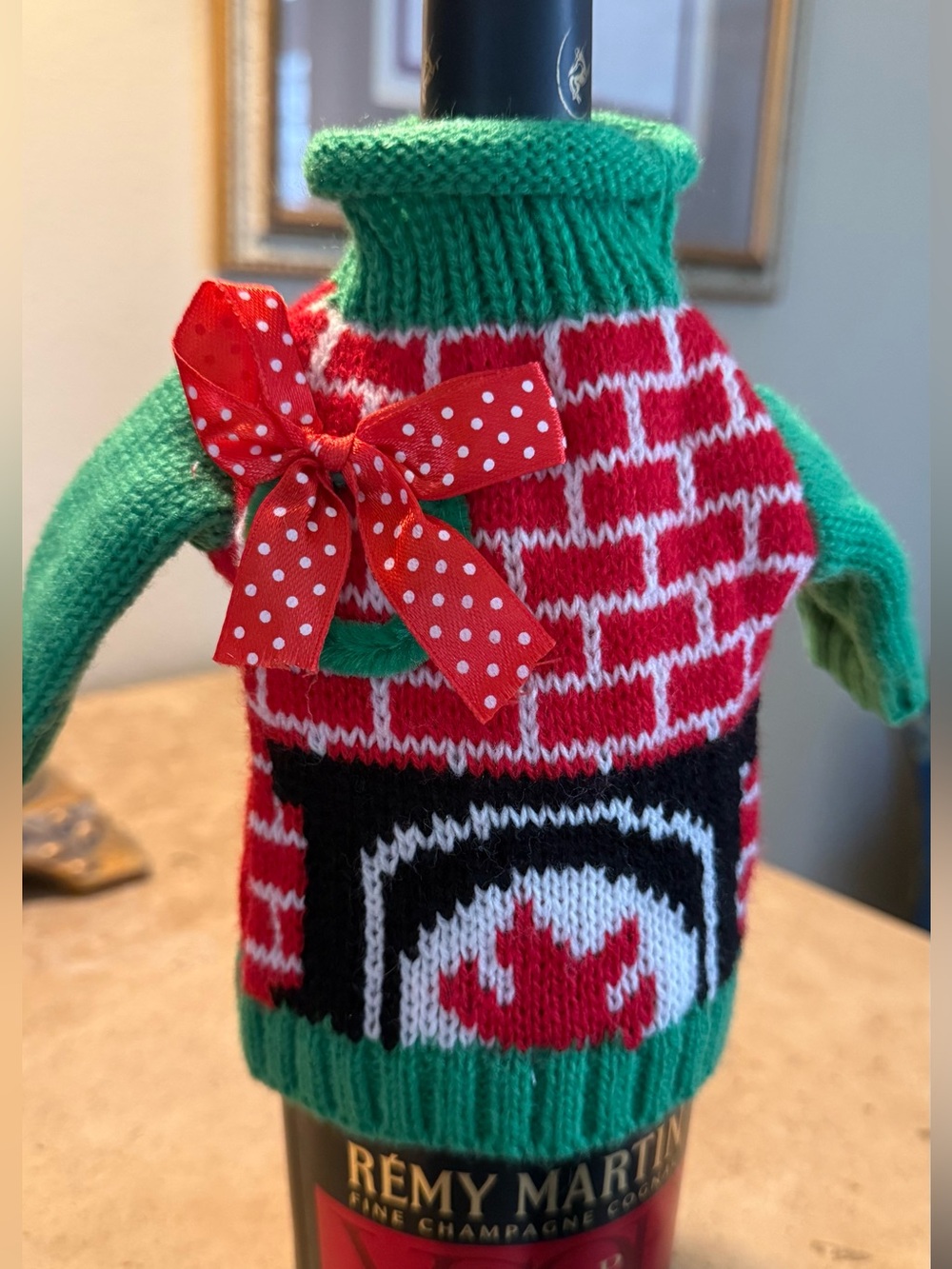 Christmas Wine Bottle Sweater – Fireplace Design